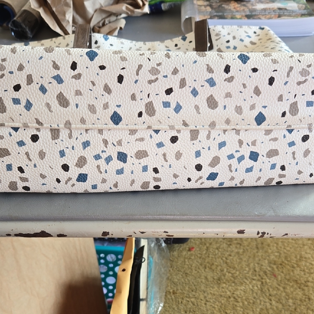 Thirty-One Speckled Tote with Brown Straps - Picture 4 of 4